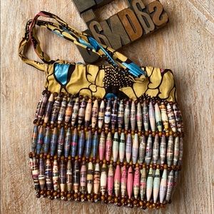 ♻️22STARS Hand Rolled Recycled Paper Bead Hobo Bag